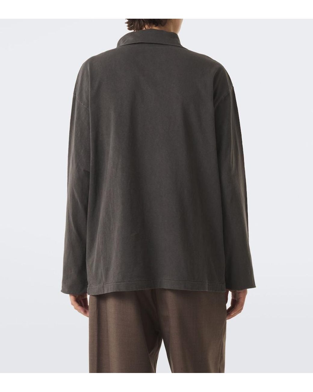 The Row Black Marcielo Cotton Half-Zip Top for men