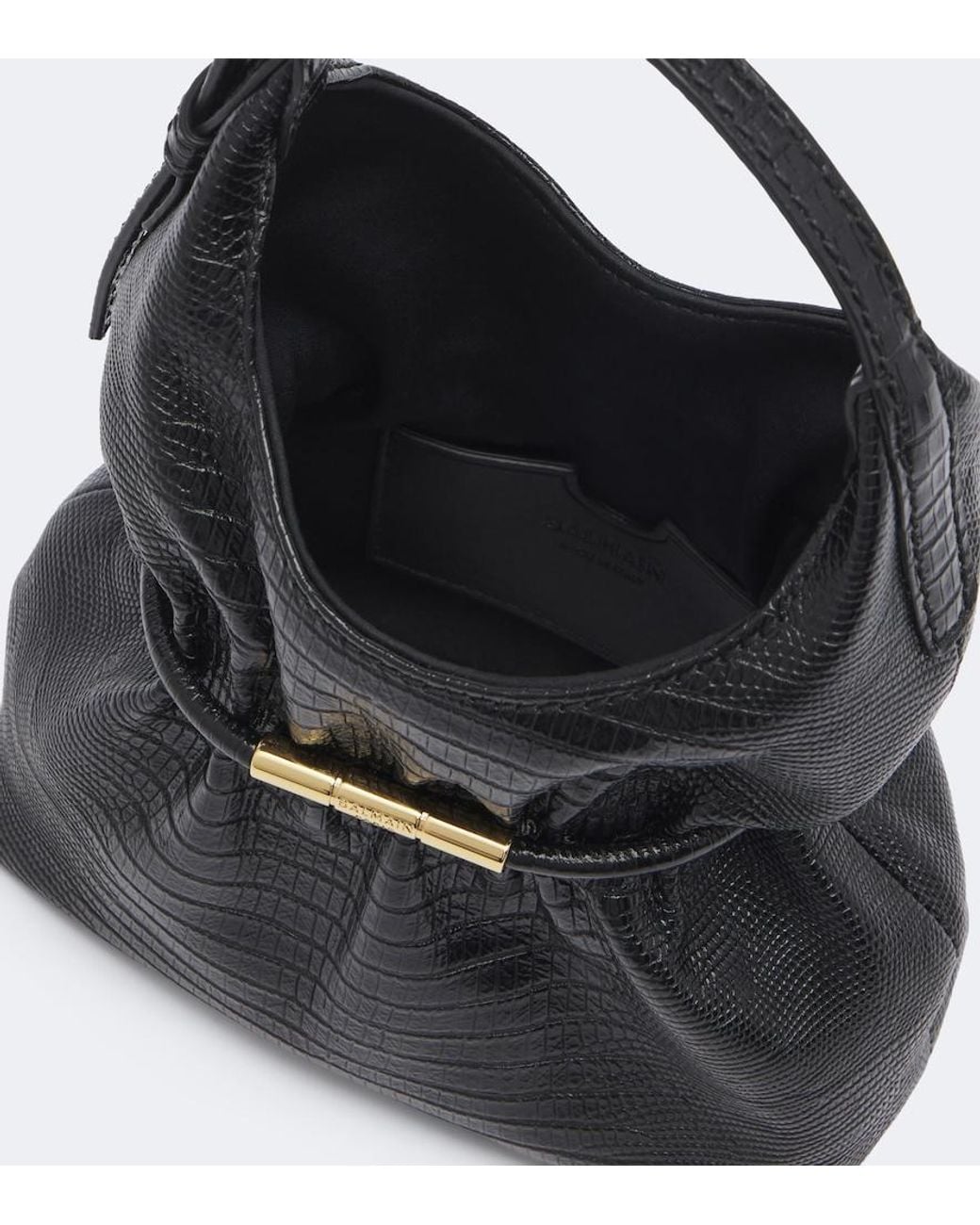 Balmain Black Sphynx Mini Leather Top-Handle Bag