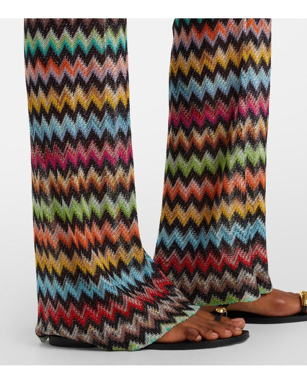 Missoni Multicolor Zigzag Lame Flared Pants