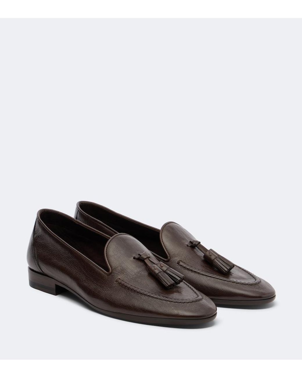 The Row Brown Caden Leather Loafers