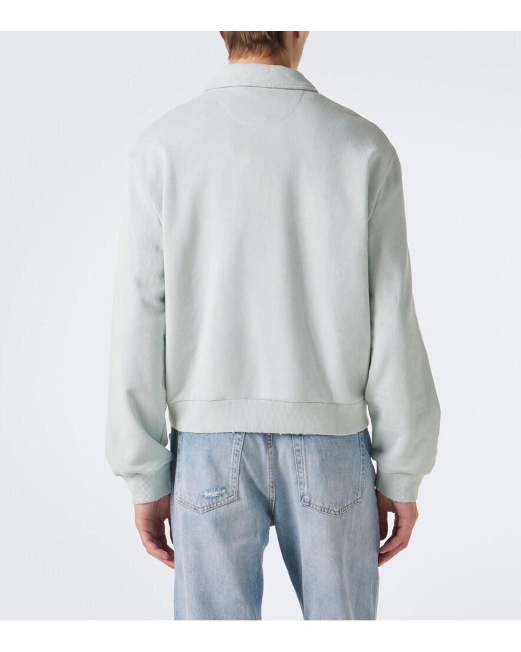 Acne Gray Logo Cotton-Blend Zip-Up Sweatshirt for men