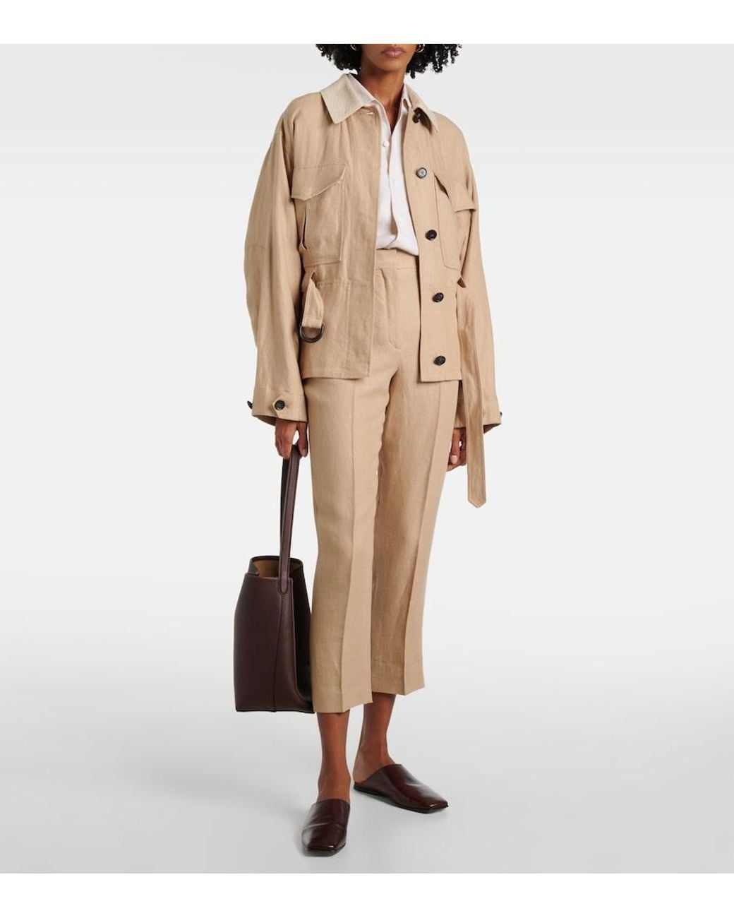 Loro Piana Natural Dillon Linen Crepe Jacket