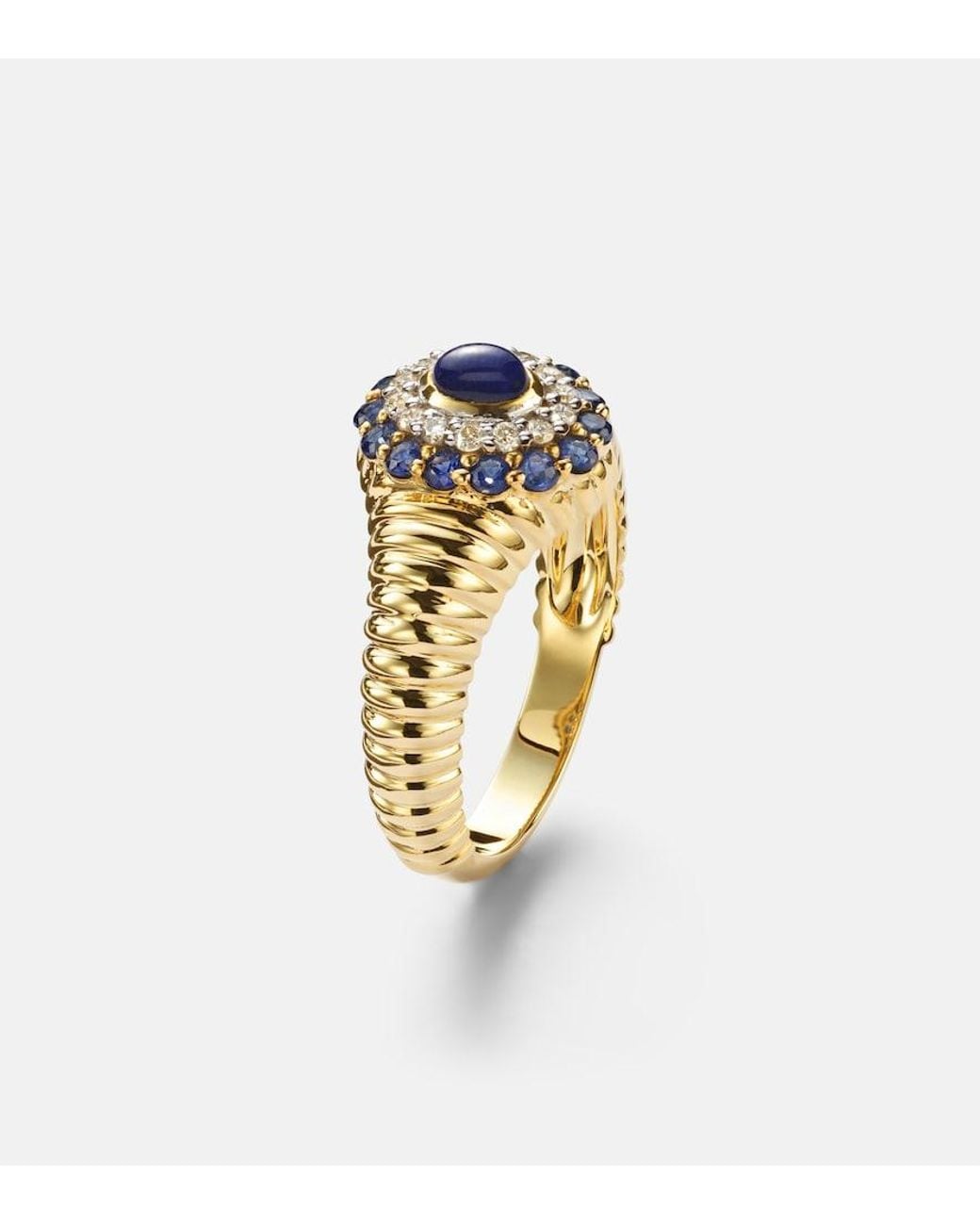 Yvonne Léon White Ring Berlingot Pompadour Baby Aus 9Kt Gelbgold (375/1000) Mit Edelsteinen