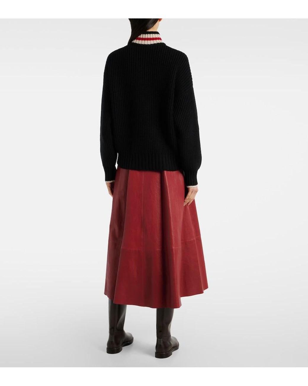 Brunello Cucinelli Black Wool Half-Zip Sweater
