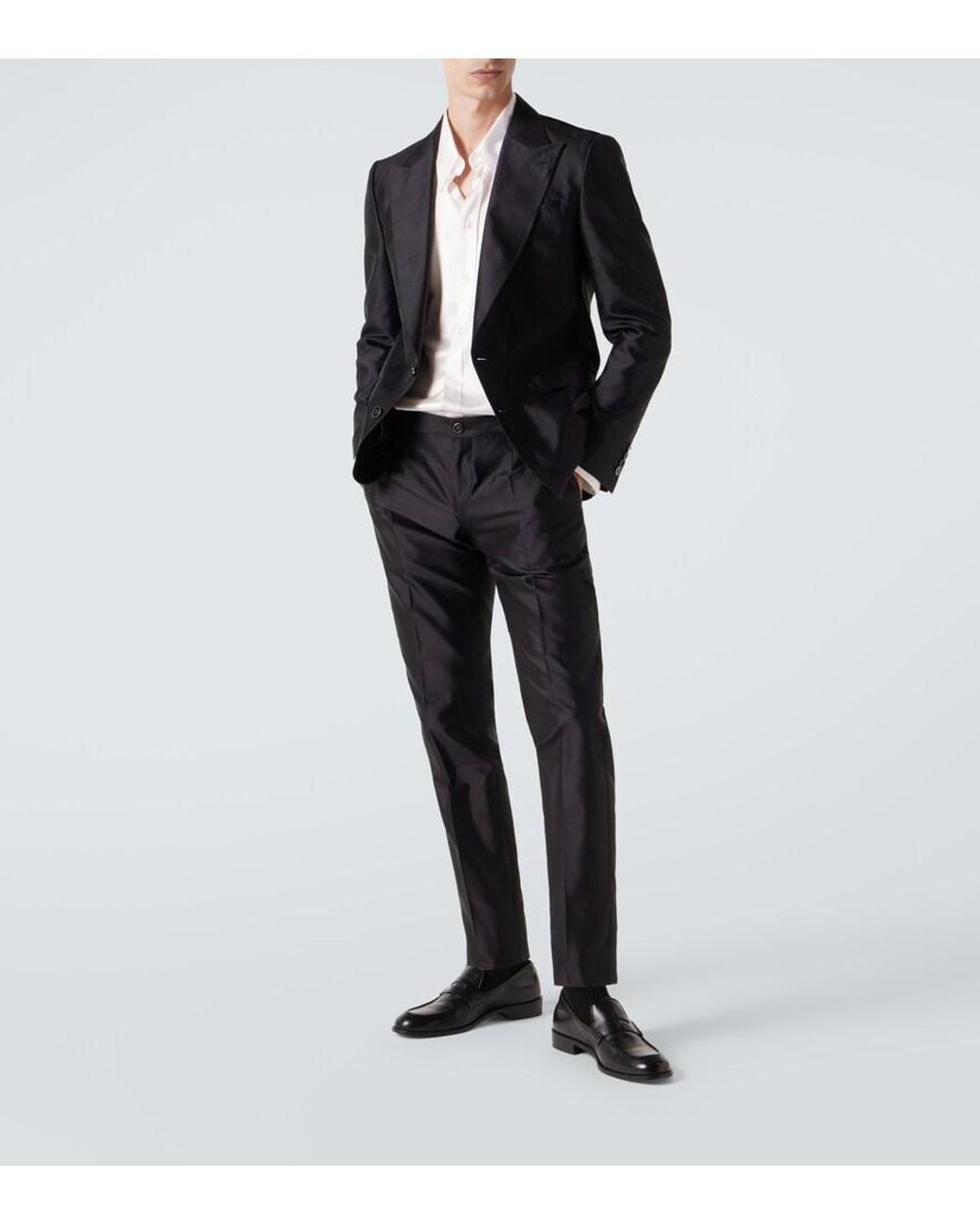 Dolce & Gabbana Black Silk Twill Suit for men