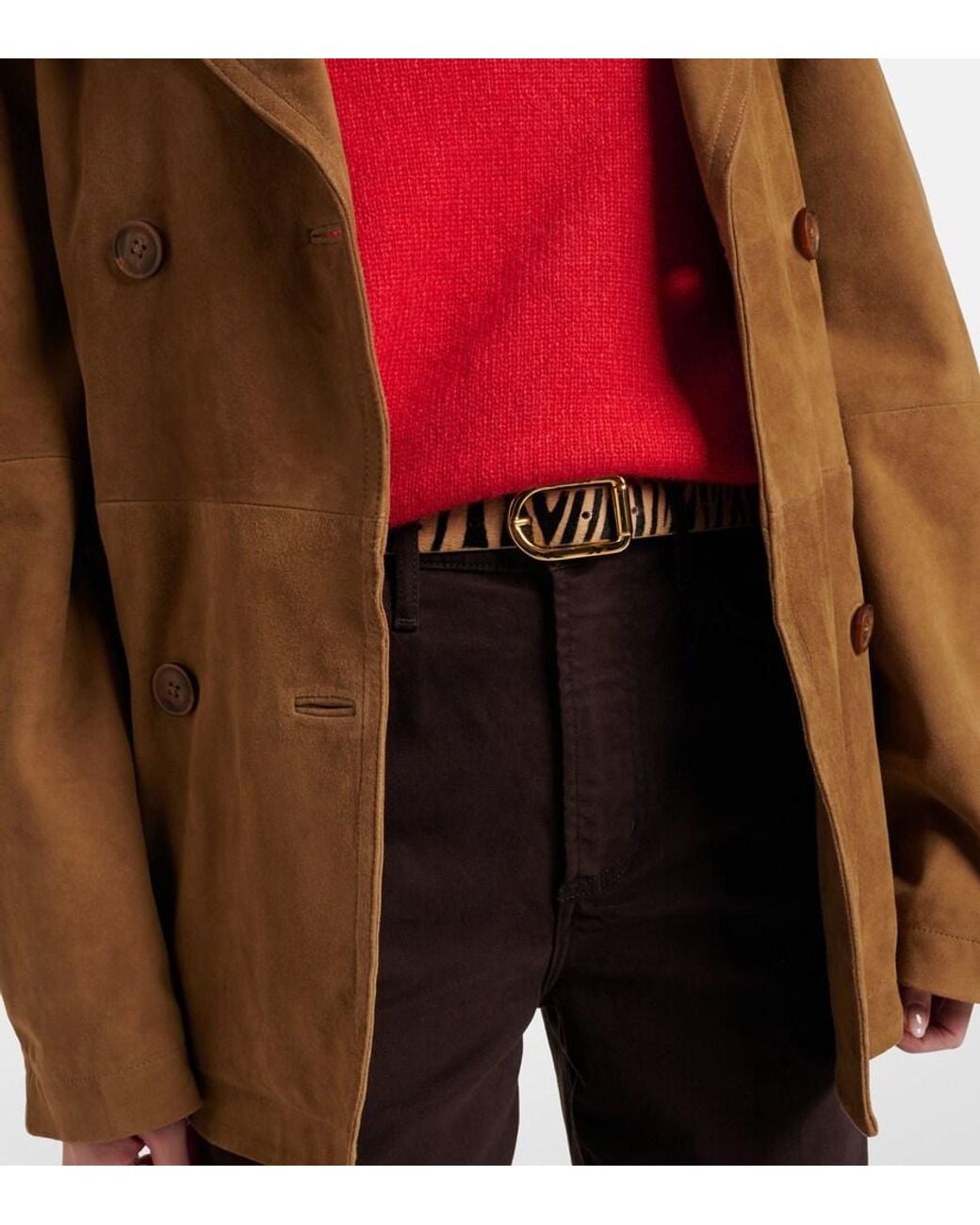 DEHANCHE Natural Mija Zebra-Print Calf Hair Belt