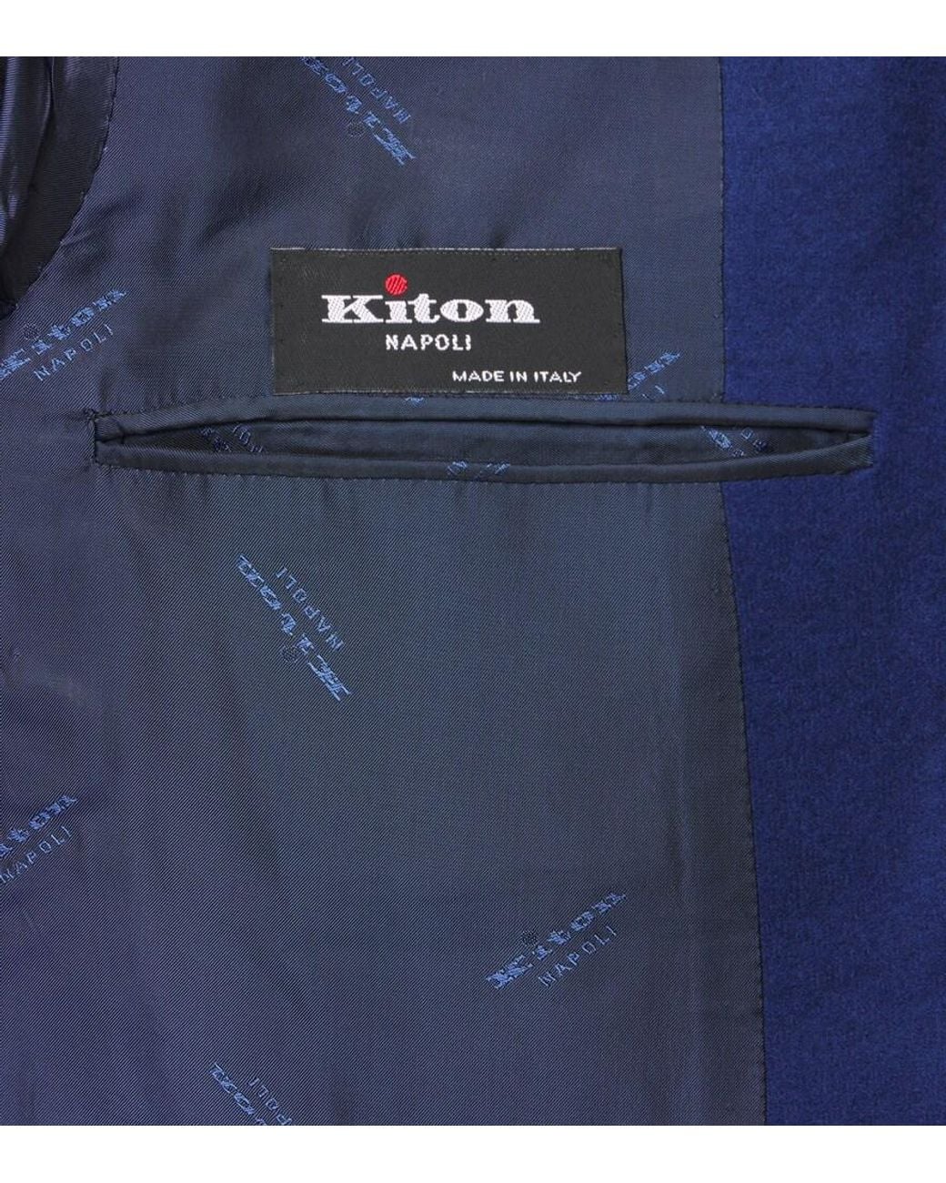 Kiton Blue Wool And Cashmere Blazer for men