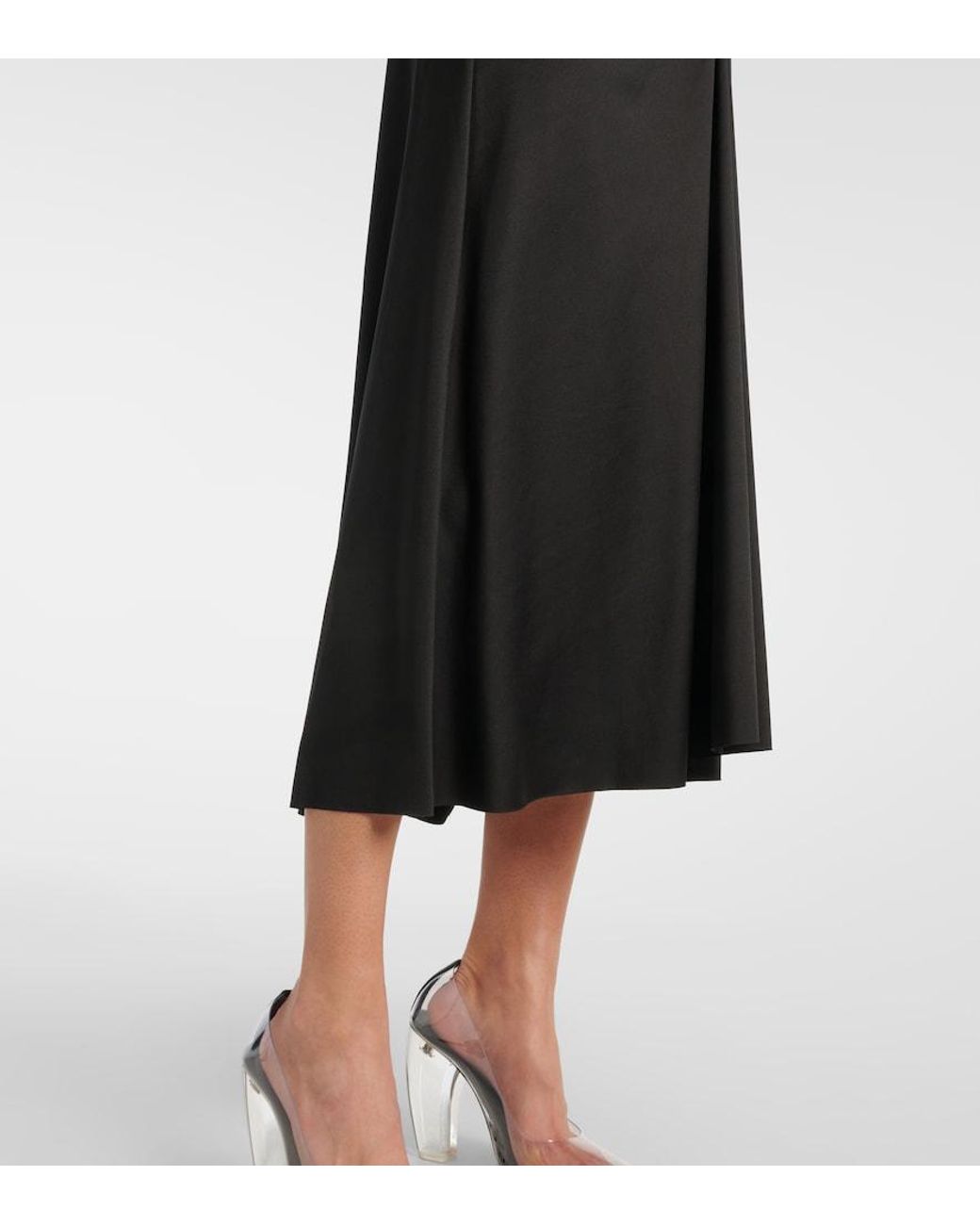 Victoria Beckham Black Gathered Midi Dress
