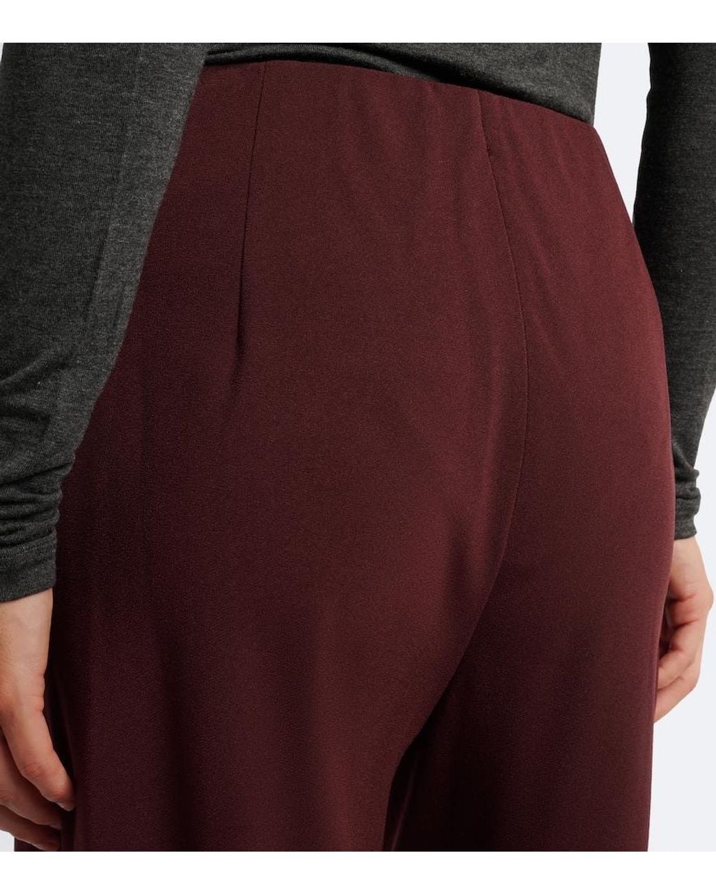 Vince Red Colette Crepe Wide-Leg Pants