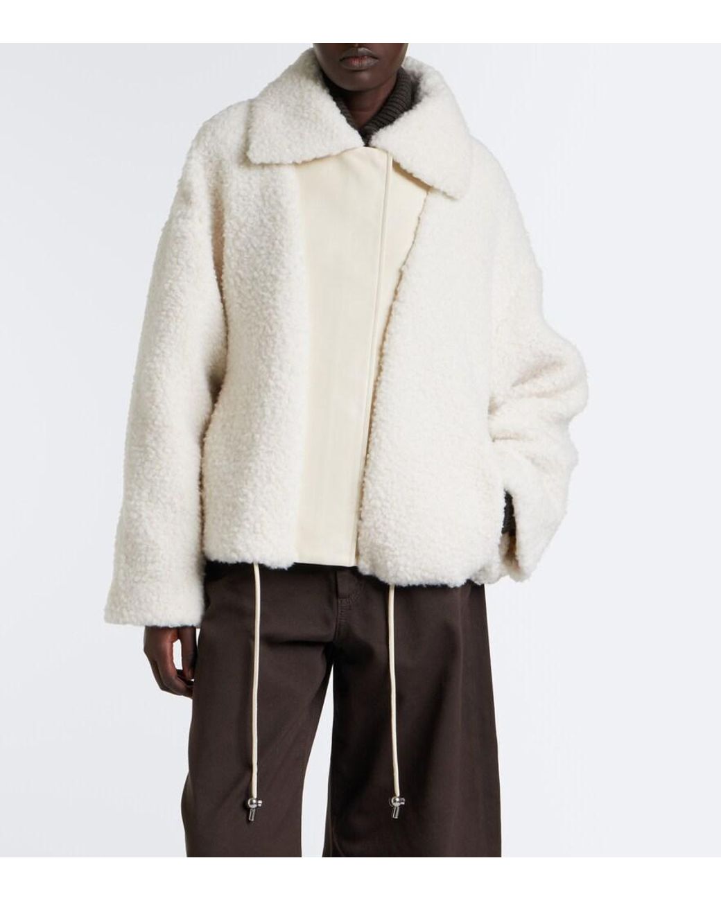 Sportmax Natural Teddy-Trimmed Jacket
