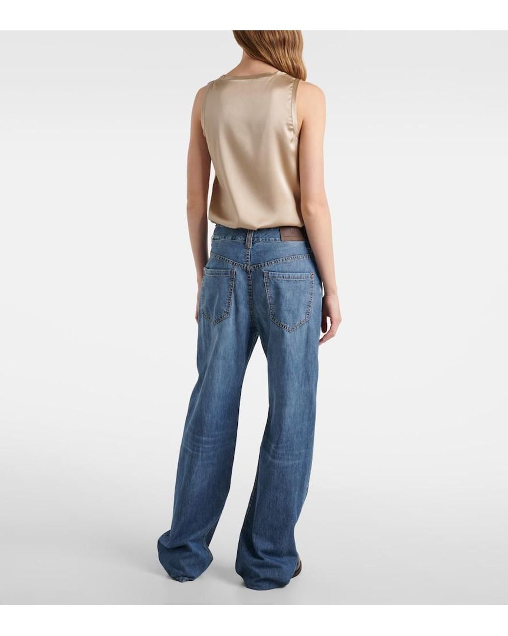 Brunello Cucinelli Blue Mid-Rise Straight Jeans