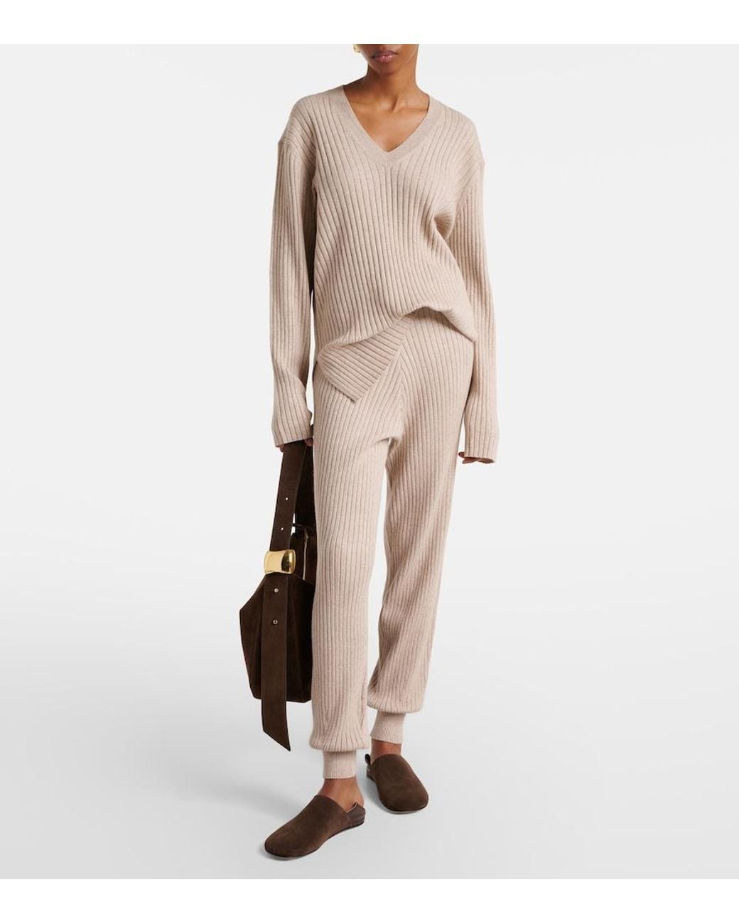 Jardin Des Orangers Brown Ribbed-Knit Cotton And Cashmere Sweater