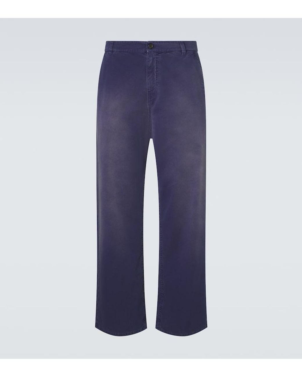Miu Miu Blue Cotton Gabardine Wide-Leg Pants for men