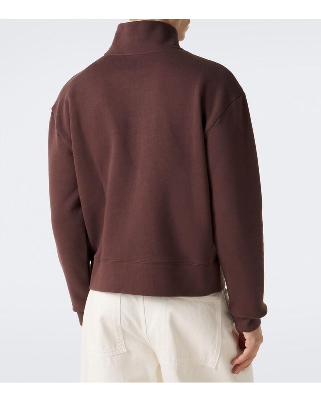 Studio Nicholson Purple Cotton Jersey Half-Zip Sweatshirt for men