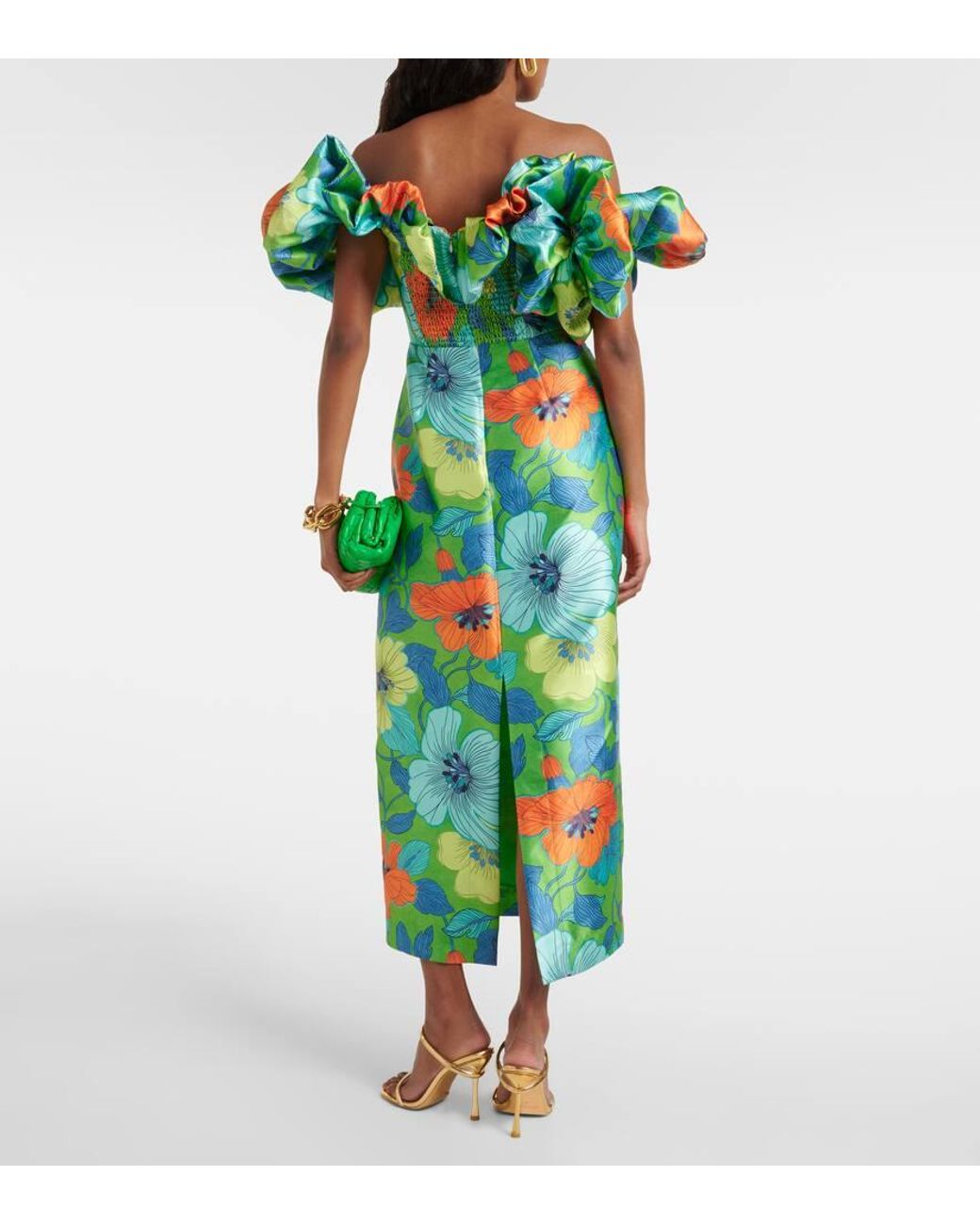 alemais green floral dress Alemais Georgie Midi Dress Multi / US 2