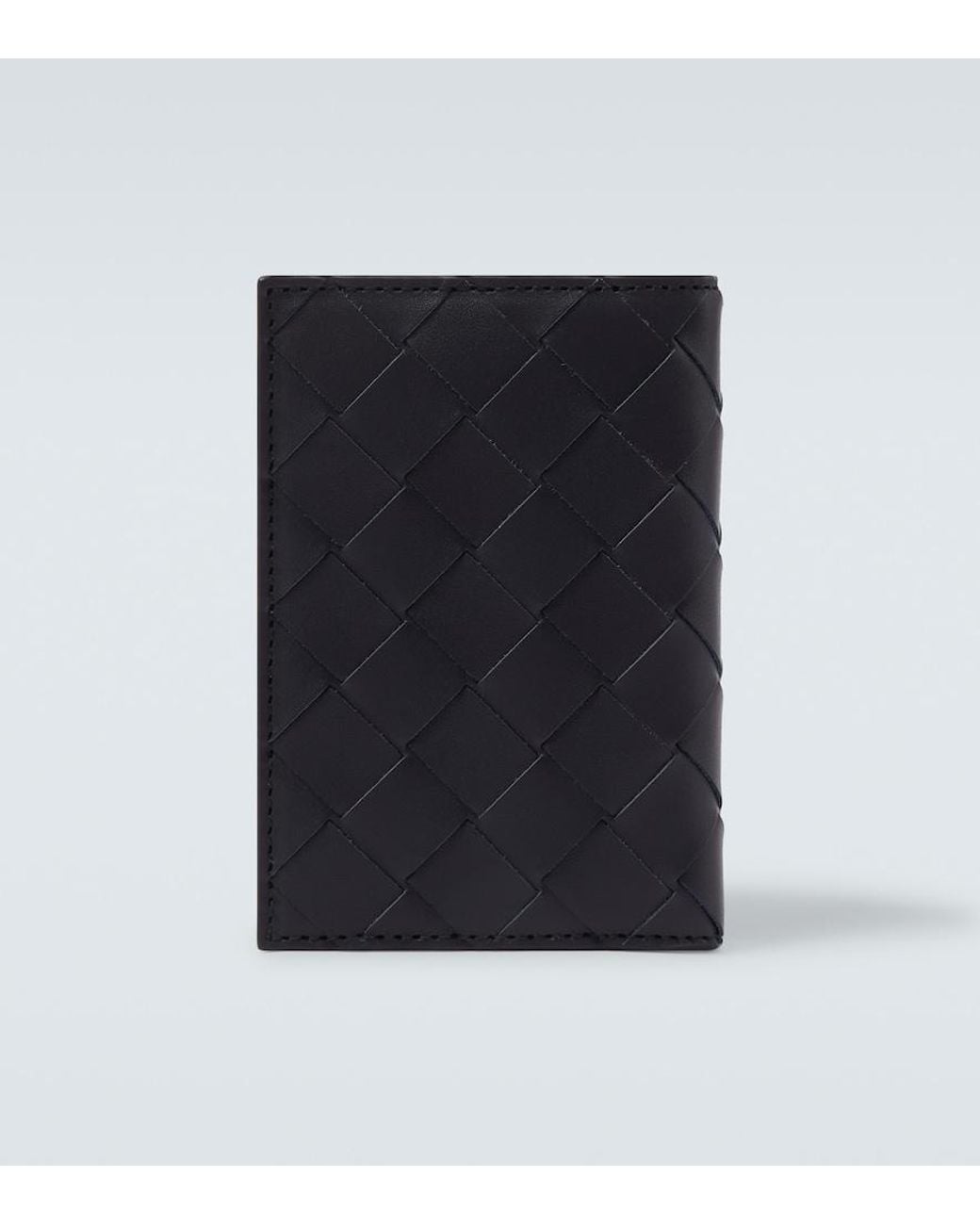 Bottega Veneta Black Intrecciato Leather Wallet for men