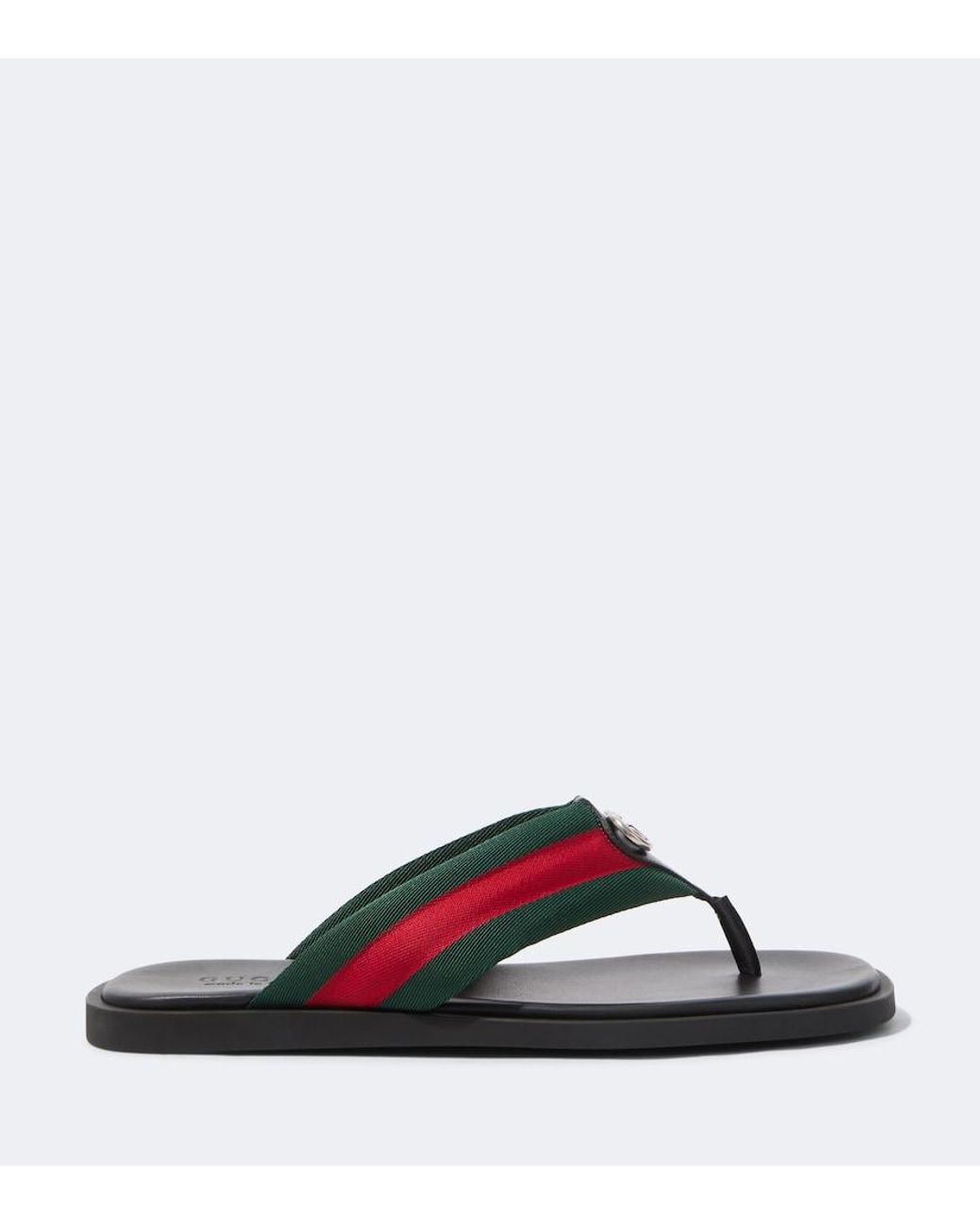 Gucci Blue Gg Web Stripe Slides for men