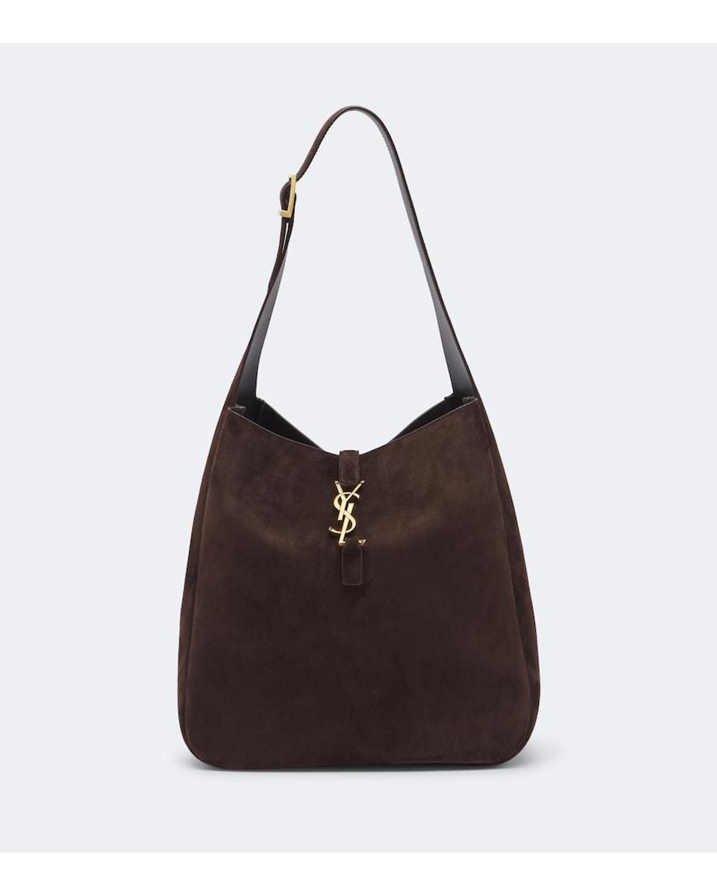 Saint Laurent Brown Le 5 A 7 Supple Large Suede Shoulder Bag