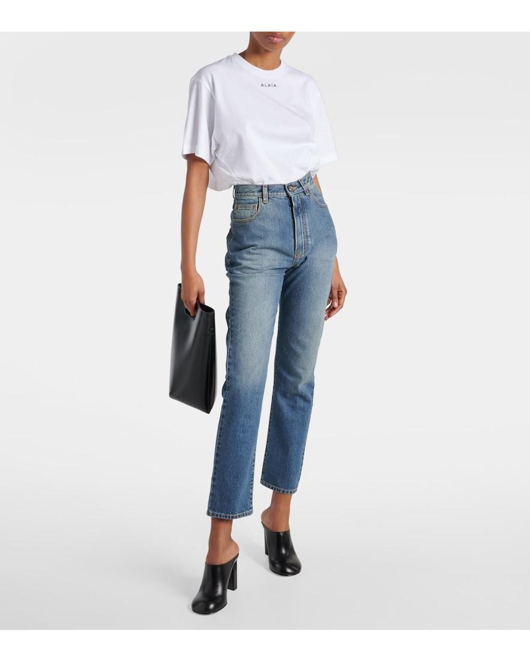 Alaïa White Fluid Cotton Jersey Bodysuit