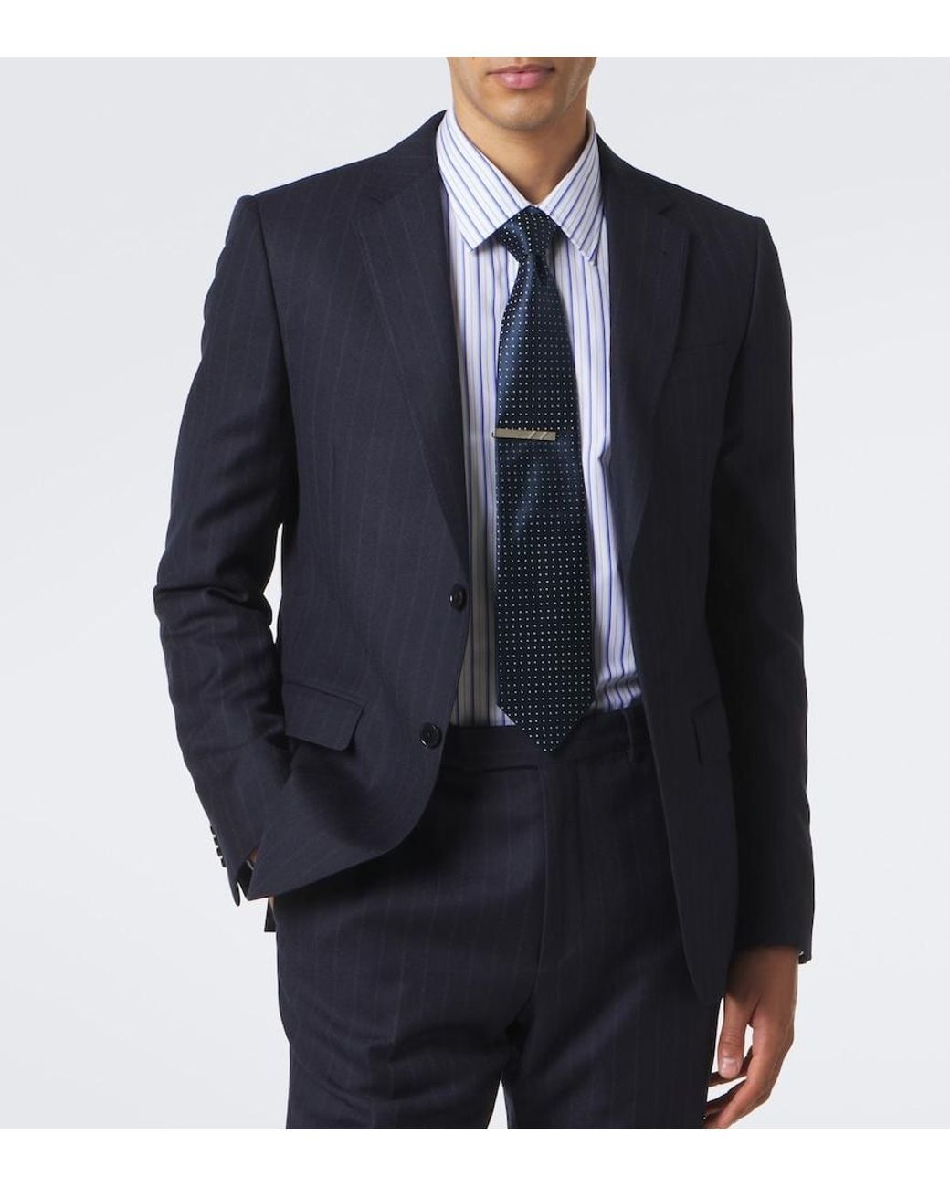 Charvet Blue Polka-Dot Silk Jacquard Tie for men