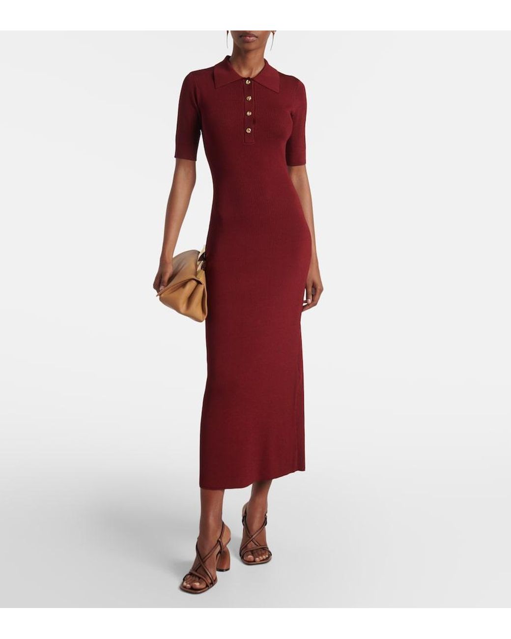 Rebecca Vallance Red Knitted Polo Dress