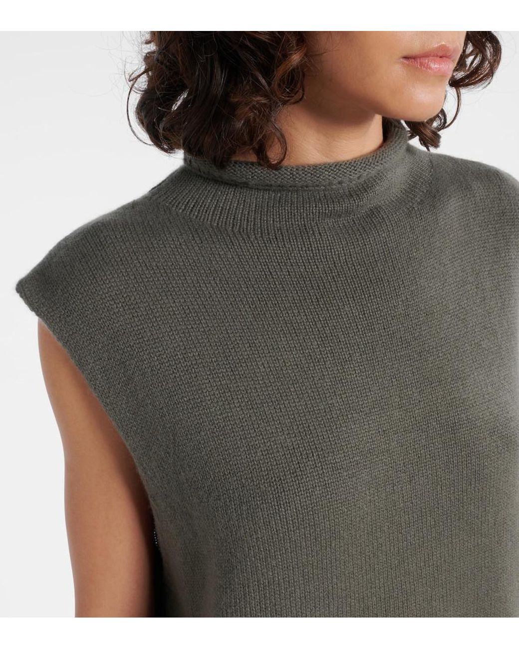 Lisa Yang Green Knitted Cashmere Top