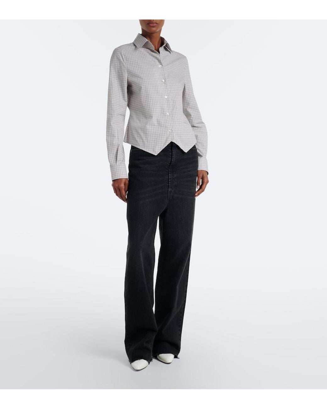 Maison Margiela Gray Checked Cotton Shirt