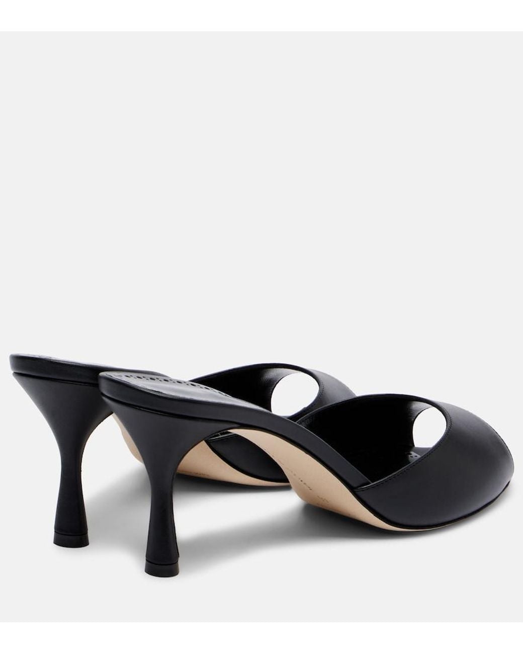 Manolo Blahnik Black Jada 70 Leather Mules