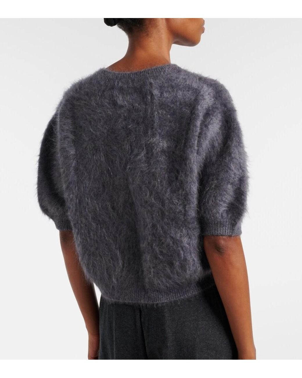 Lisa Yang Blue Juniper Argyle Cashmere Sweater