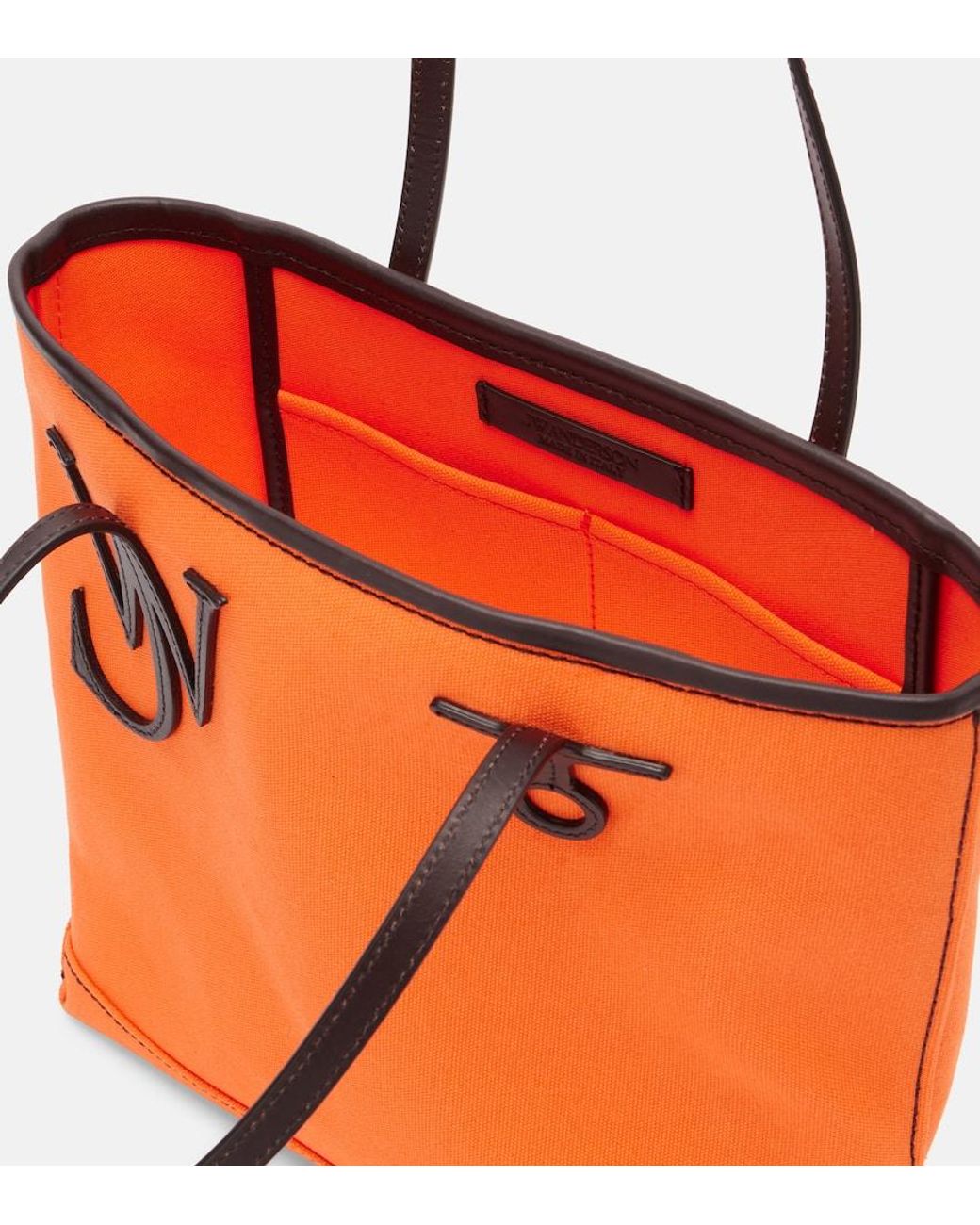 J.W. Anderson Orange Anchor Small Leather-Trimmed Tote Bag