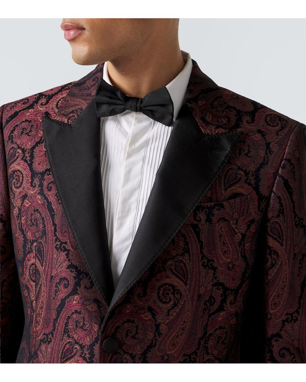 Etro Brown Paisley Jacquard Blazer for men