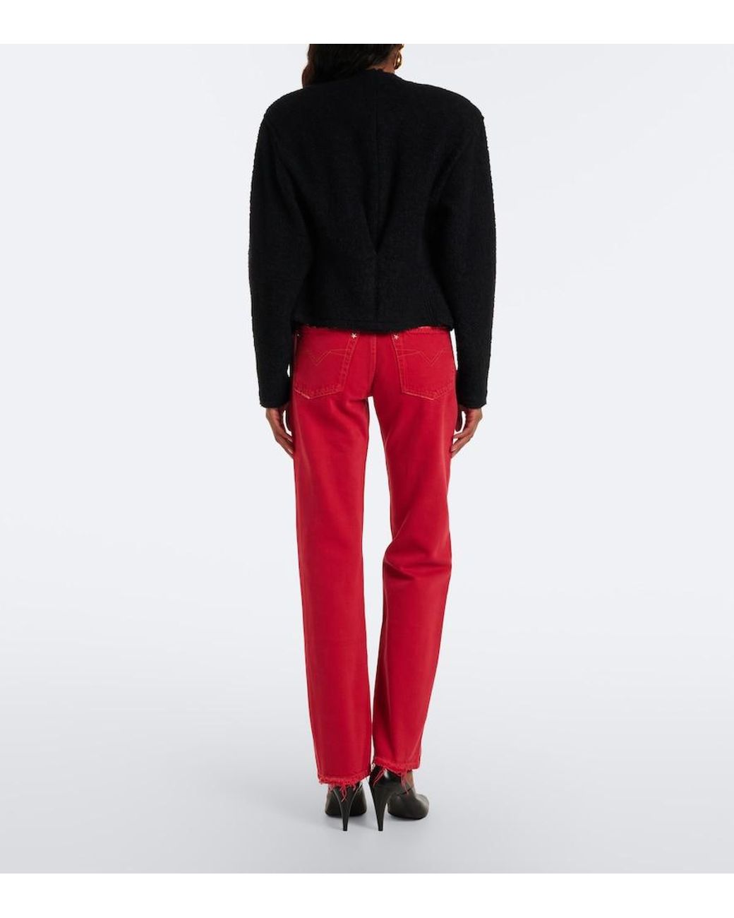Isabel Marant Red Daya Distressed Slim Jeans