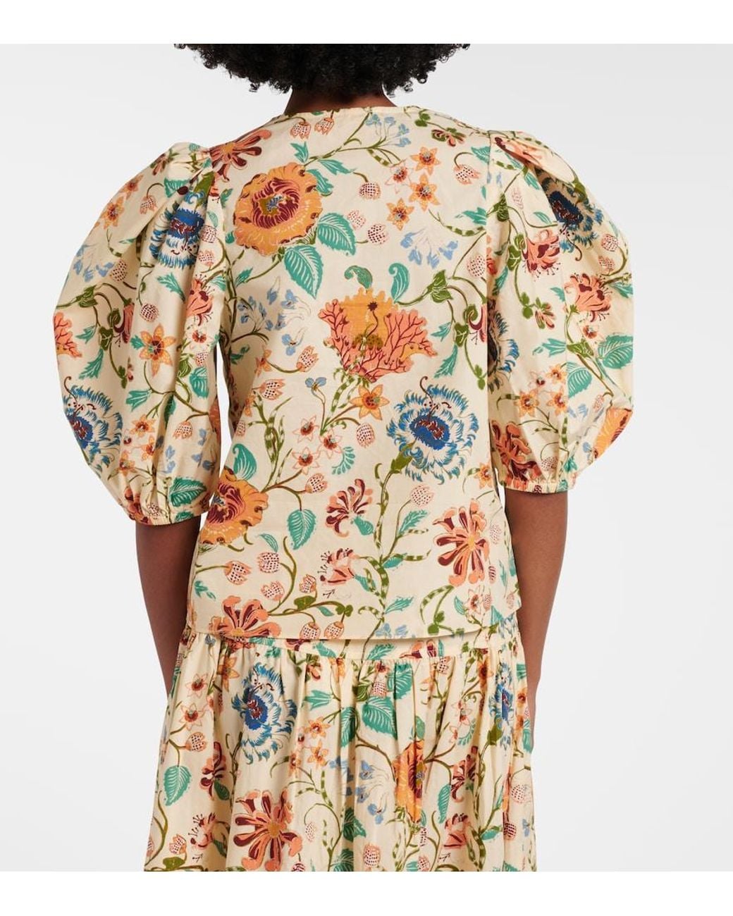 Ulla Johnson Metallic Florielle Floral Cotton Top