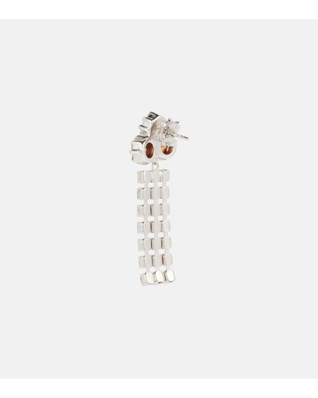 Jil Sander White Crystal-Embellished Earrings