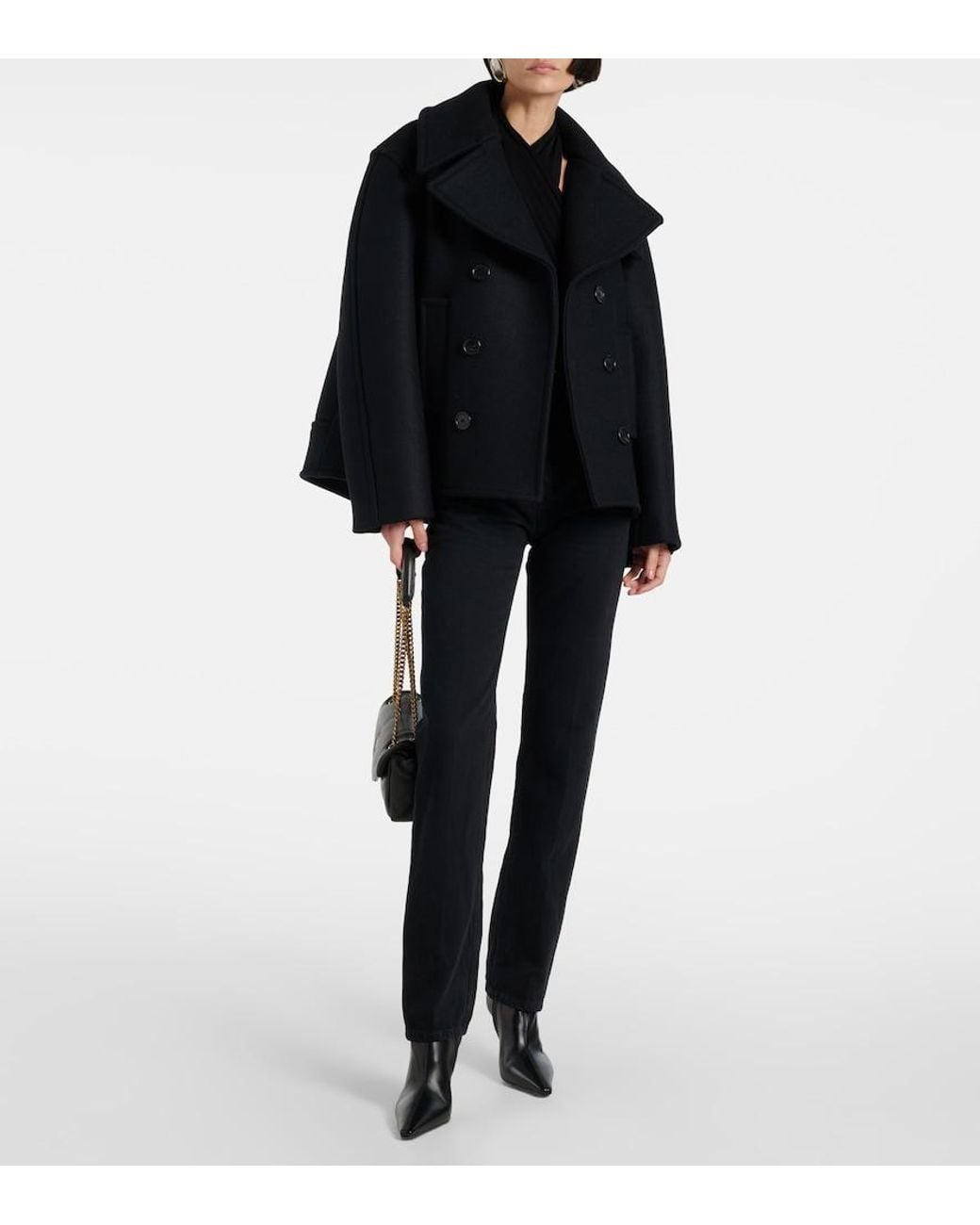Saint Laurent Black Ashley 90 Leather Booties