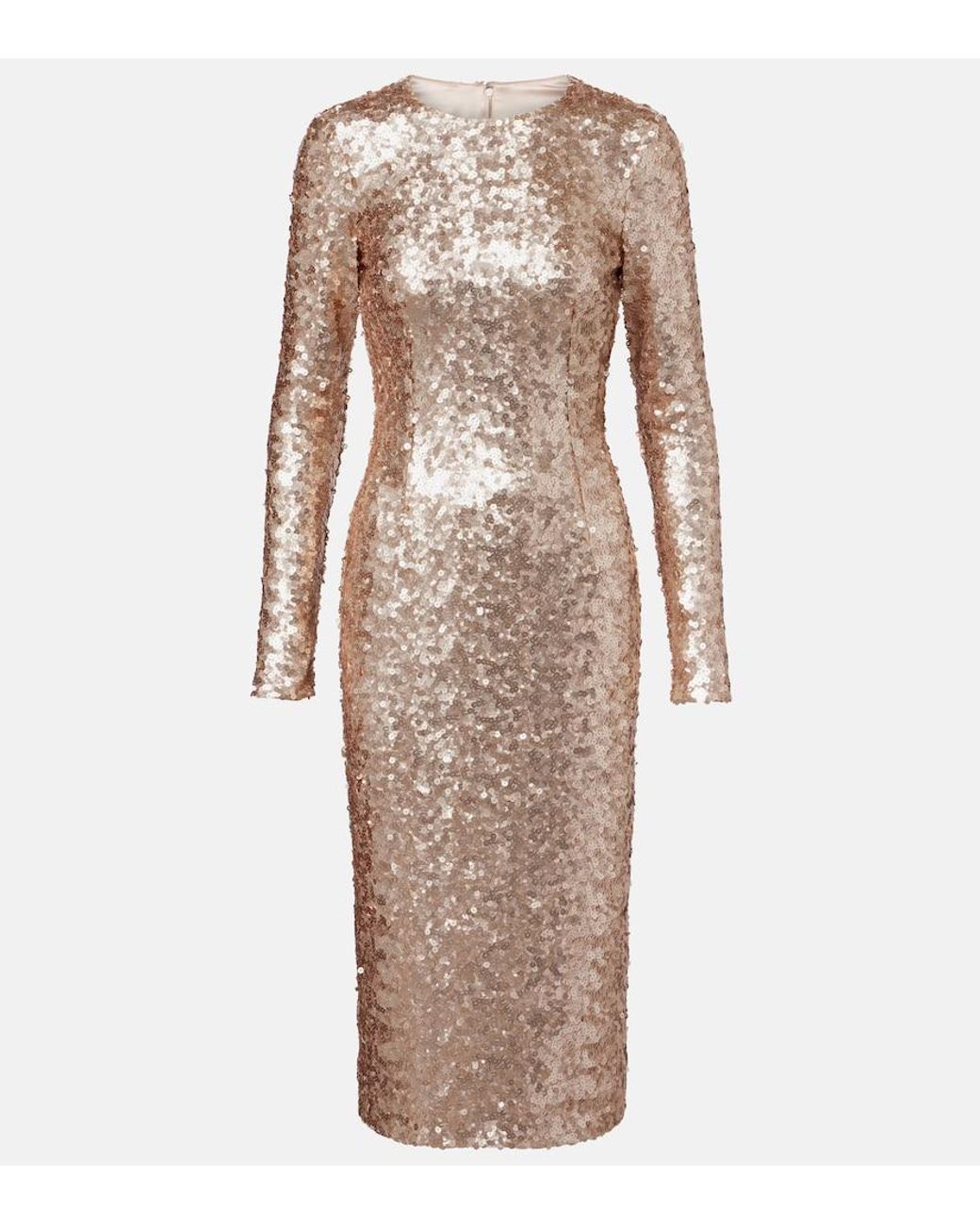 Dolce & Gabbana Natural Sequined Cocktail Dress