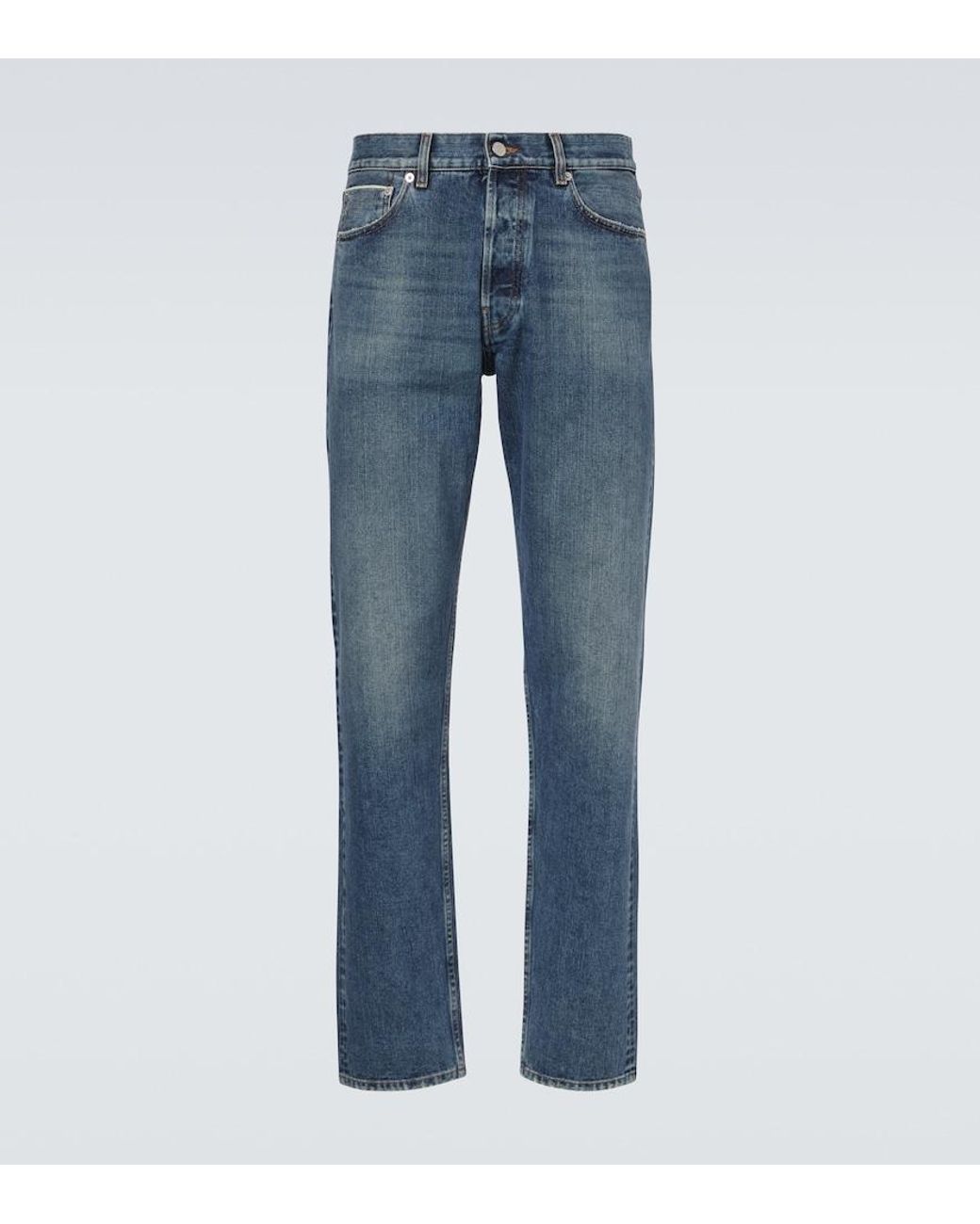 Thom Sweeney Blue Mid-Rise Straight Jeans for men