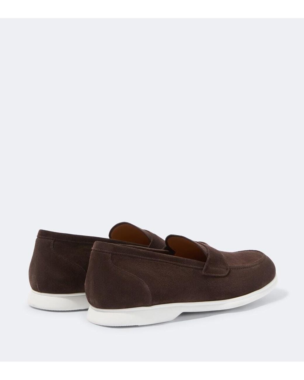 Kiton Brown Suede Penny Loafers for men