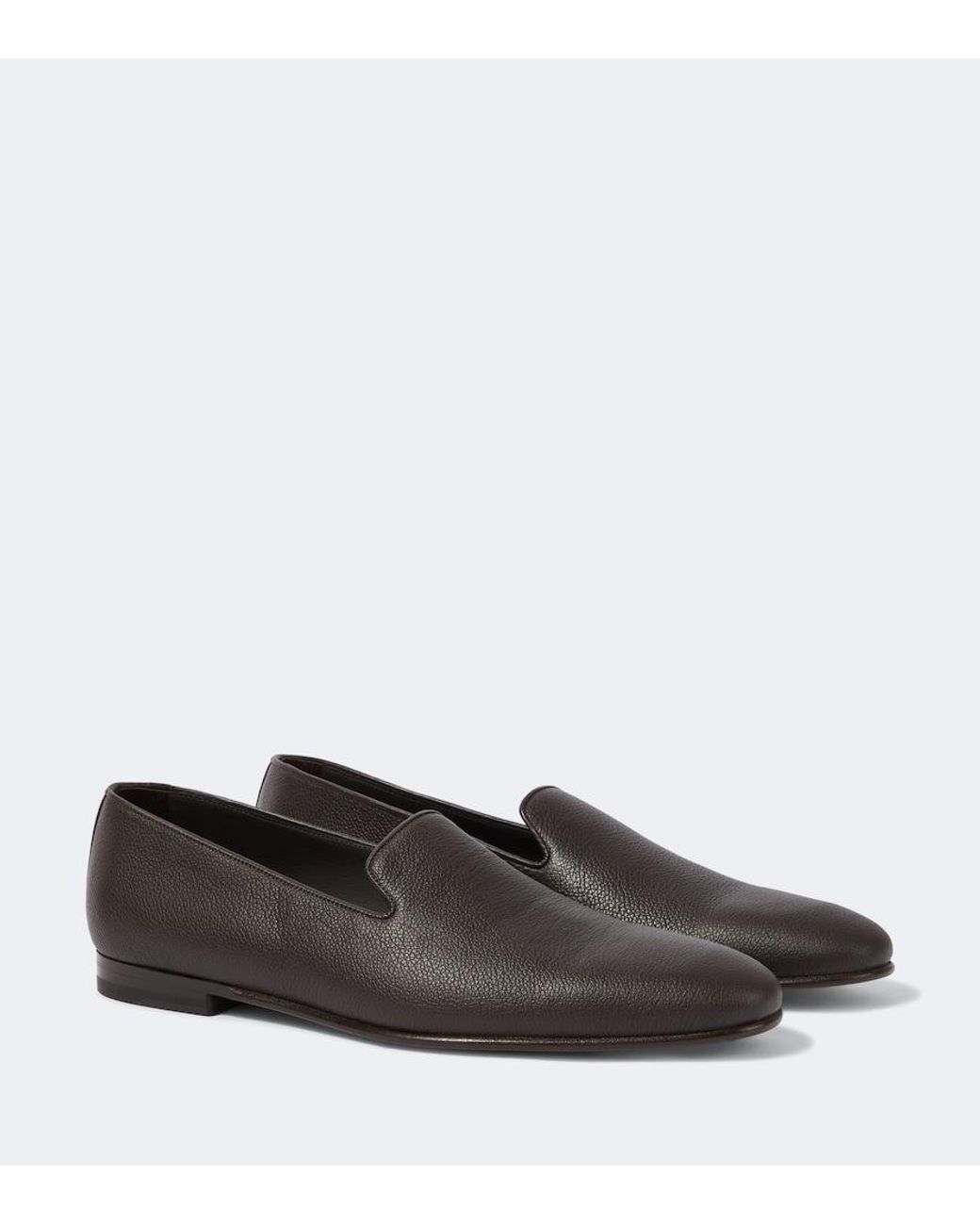 Manolo Blahnik Brown Leather Loafers for men