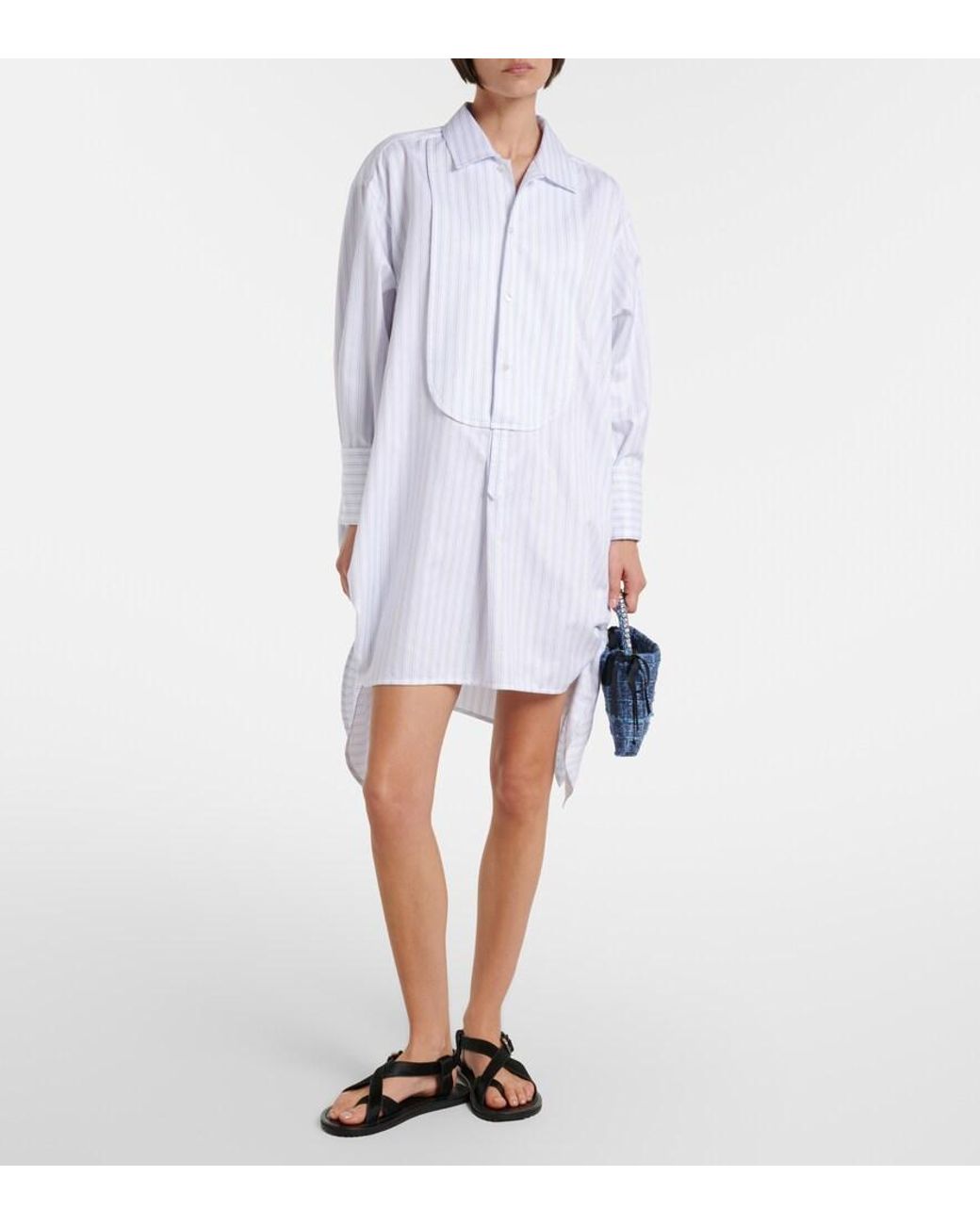 Jimmy Choo Blue Drawstring Mini Embellished Top-Handle Bag