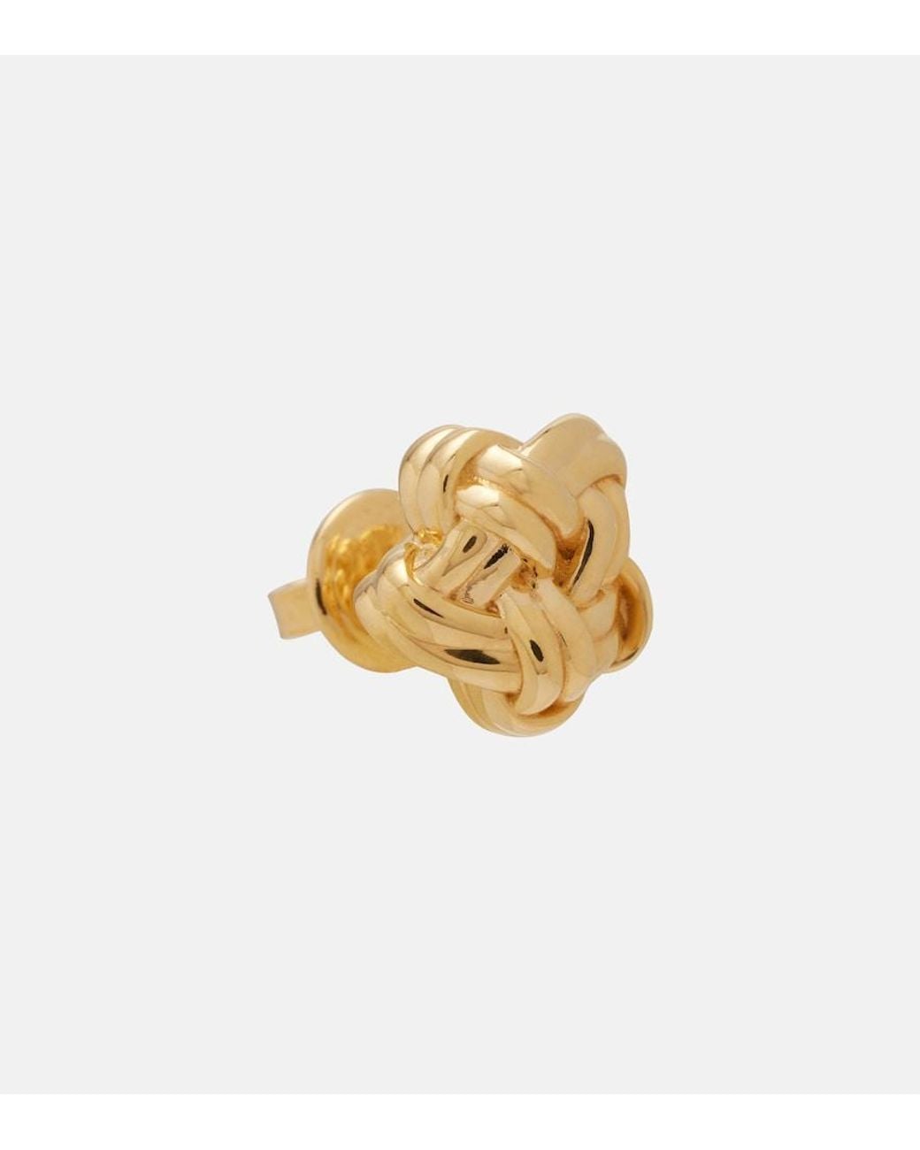 Bottega Veneta White Knot 18Kt-Plated Sterling Earrings