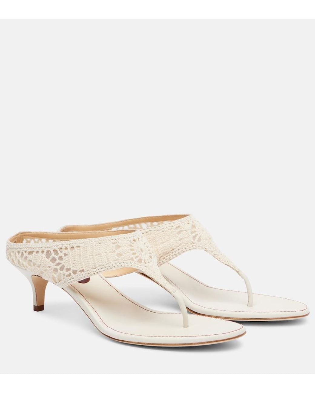 Magda Butrym White Crochet Thong Sandals