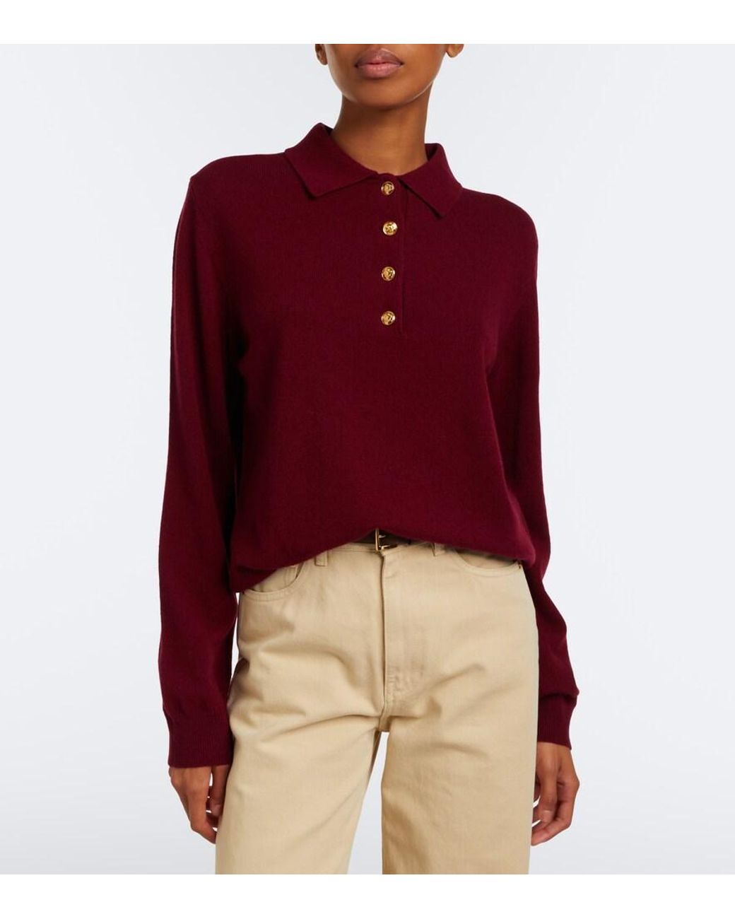 Blazé Milano Red Highland Wool And Cashmere Polo Sweater