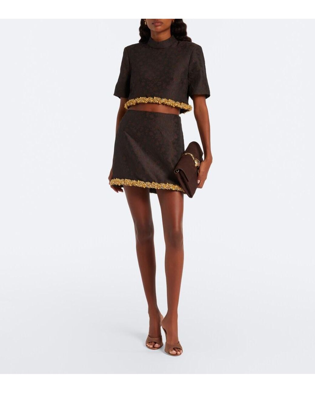 Jonathan Simkhai Brown Amaya Leather Clutch