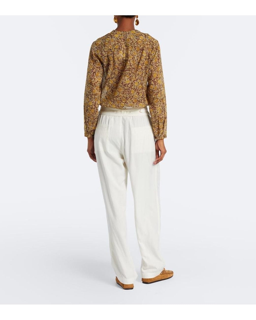 Isabel Marant White Celia Wide-Leg Pants