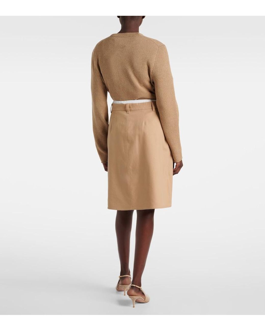 Vince Natural Midirock Aus Baumwoll-Twill