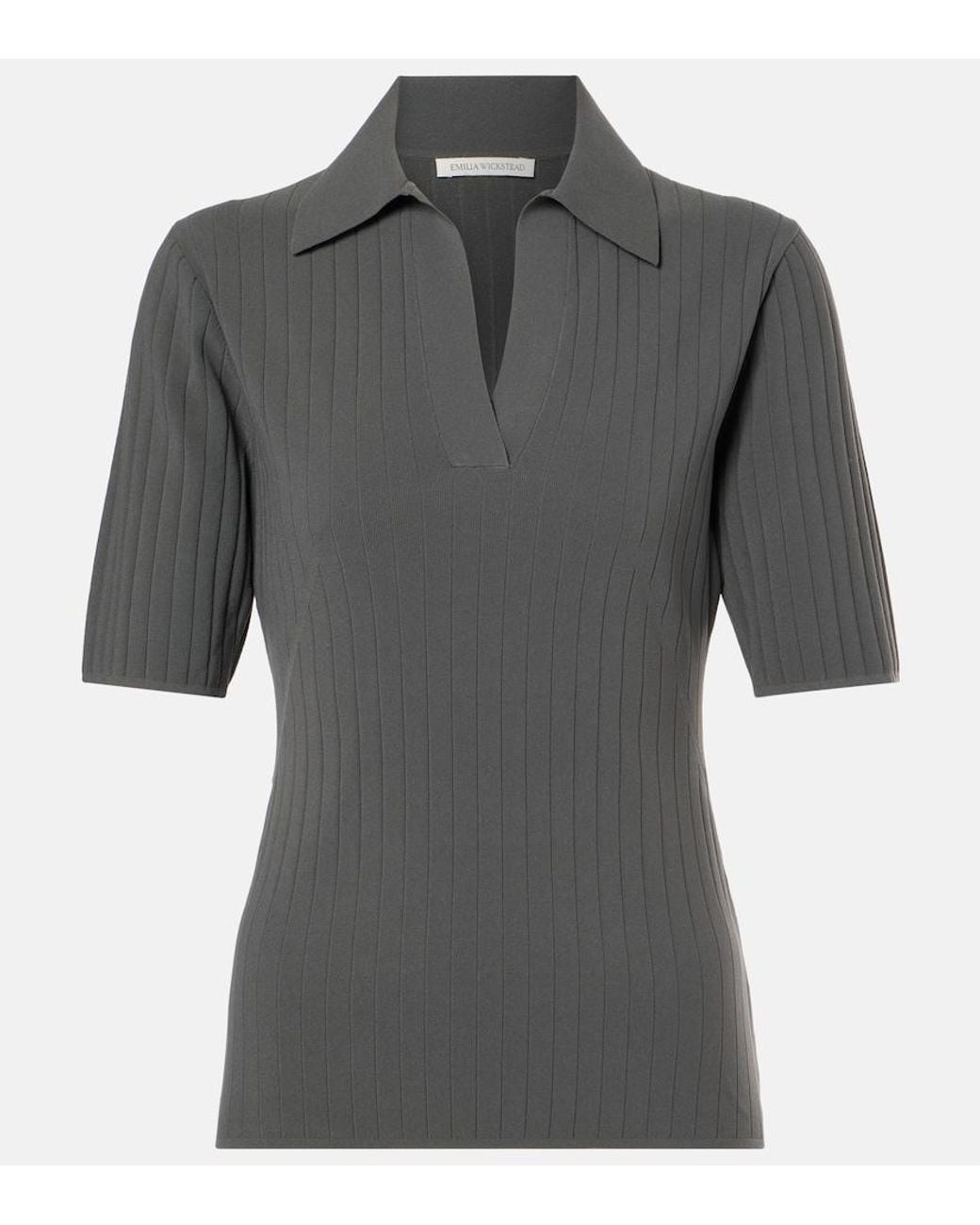 Emilia Wickstead Gray Dune Polo Sweater