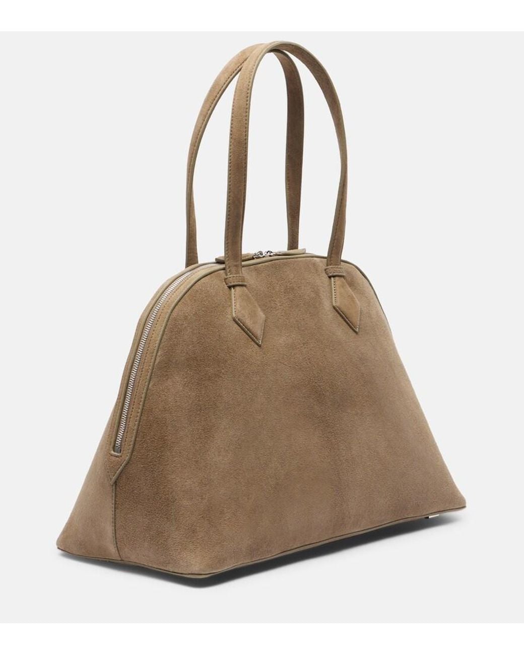 A.Emery Natural Harnick Medium Suede Shoulder Bag