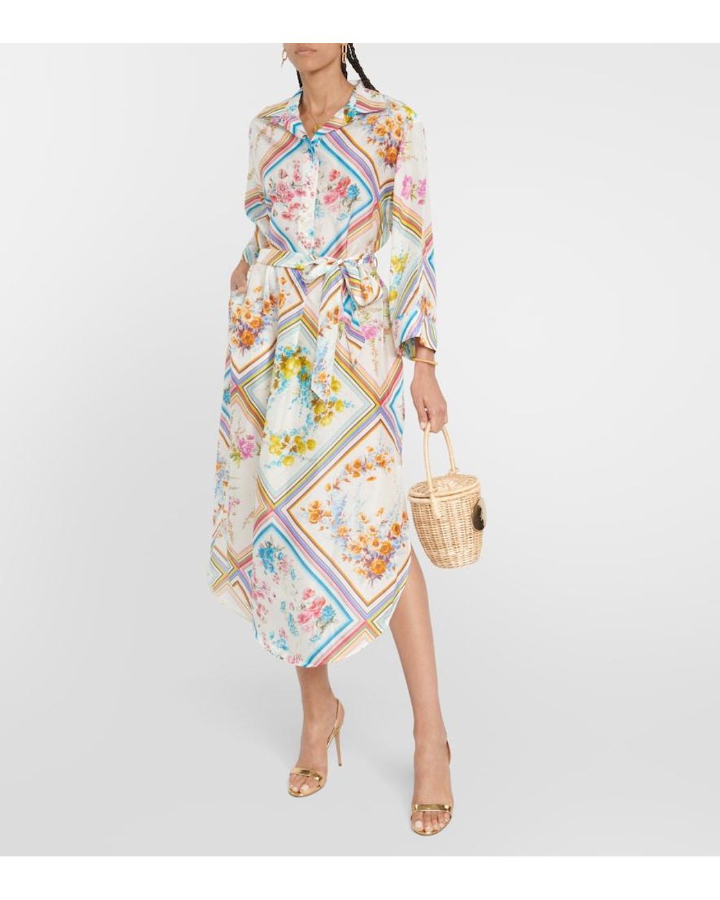 Abito Midi Halcyon di Zimmermann in Metallic