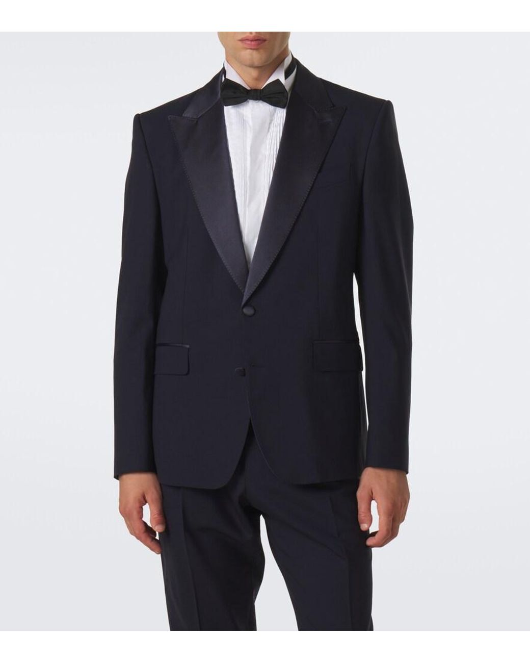 Dolce & Gabbana Blue Wool And Silk-Blend Tuxedo for men